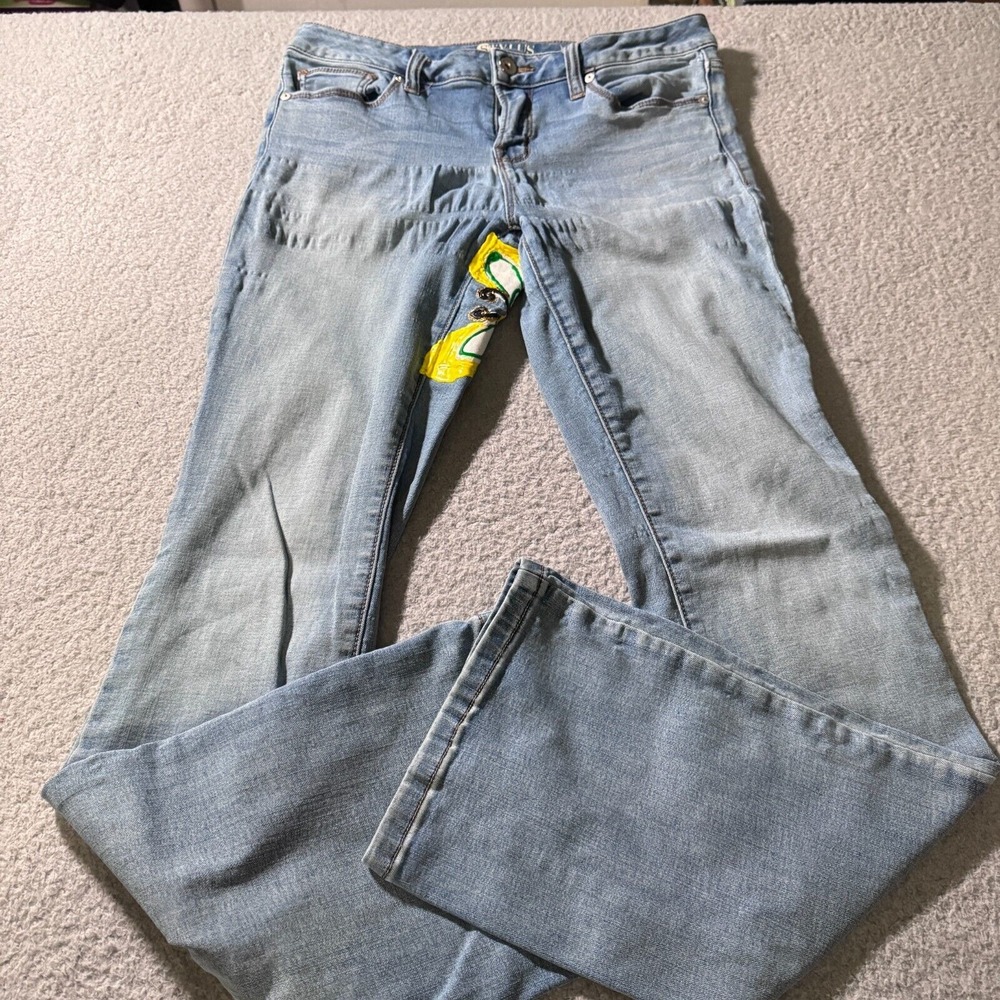 Stylus Jeans Denim Blue‎ Women's Size 29/8 Womens Bootcut Button Zip Pocket